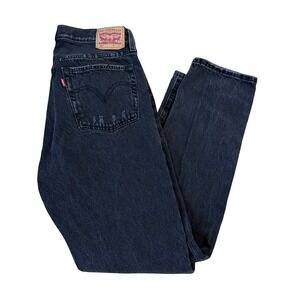 Levi Strauss 501 Mens‎ Black Distressed Button Fly Jeans W31 L32